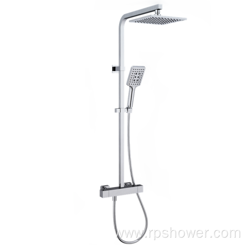 Square thermostatic shower set